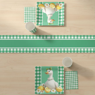 Caminho De Mesa Pequeno Xadrez Verde 
