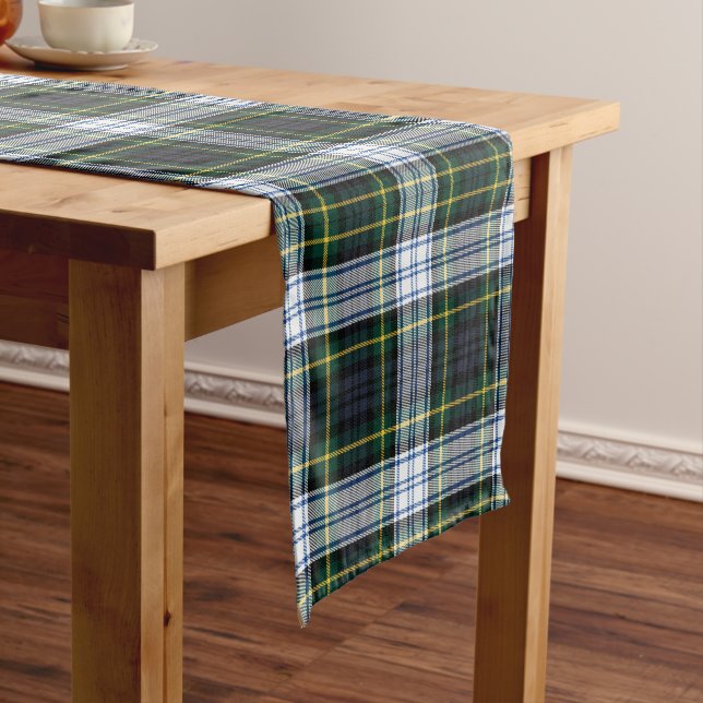 Caminho De Mesa Pequeno Xadrez White Green Clan Gordon Tartan (No Local)