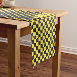 Caminho De Mesa Pequeno Yellow and black checkerboard pattern