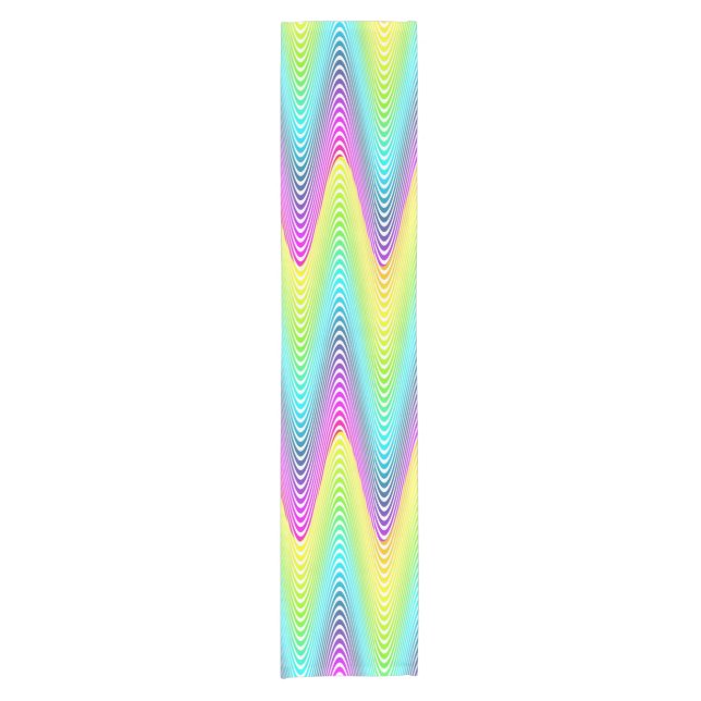 Caminho De Mesa Pequeno ZIGZAG Waves arco-íris + suas ideias (Frente)