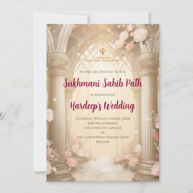 Caminho Digital Sukhmani Sahib convite e Akhand Pa (Frente)