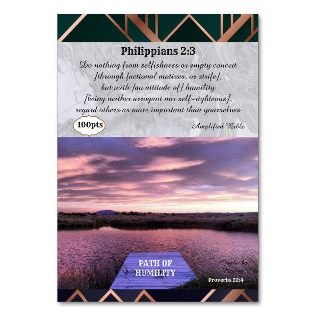 Caminho do Cartão de Jogo Humildade (Verso)