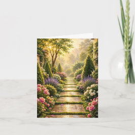 Caminho do Jardim Secreto Dourado Cartão de Saudaç