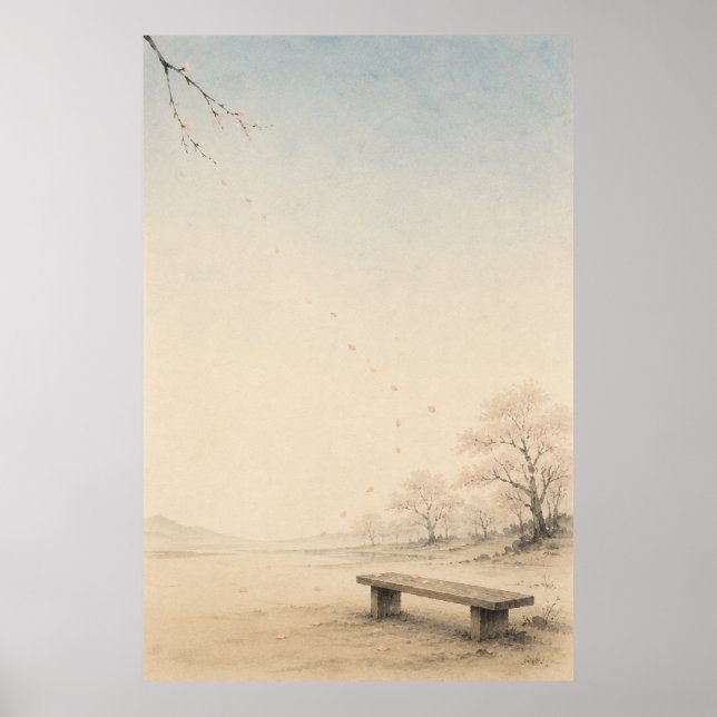 Caminho Japonês de Sakura Poster de Arte de Parede (Frente)