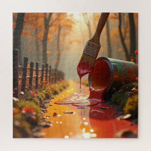 Caminho para o Quebra-cabeça de outono, 11" x 14",