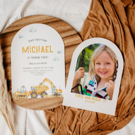 Caminhões De Construção Arrancaram Convite De Aniv