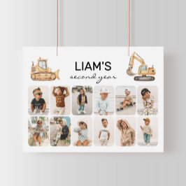 Caminhões de Construção Poster de Colagem de Fotos