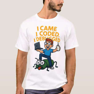 Caminhou Codificou Depurou Camiseta engraçada de p