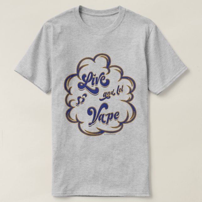 Camisa Ω VAPE | Live and Let Vape | VapeGoat™ (Frente do Design)