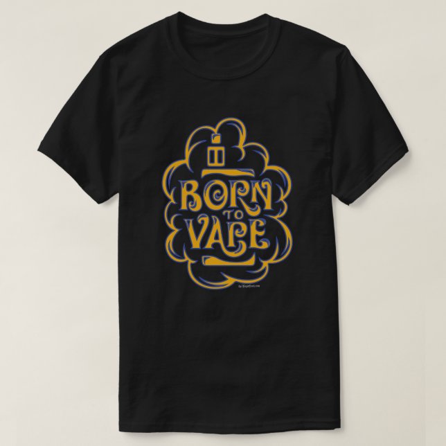 Camisa Ω VAPE | Nascer para Vape Dourada Blue Vape (Frente do Design)