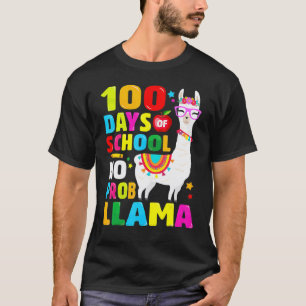 Camisa 100 Dias De Escola Sem Probllama Llama 100º