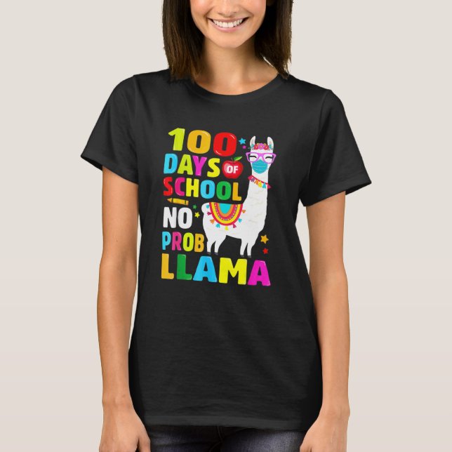 Camisa 100 Dias De Escola Sem Probllama Rosto De L (Frente)