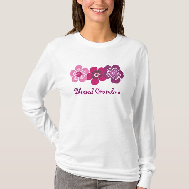 Camisa abençoada da avó - roxo cor-de-rosa (Frente)