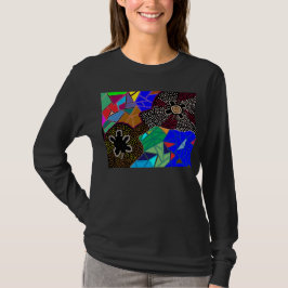 Camisa aborígene do pescoço do design v