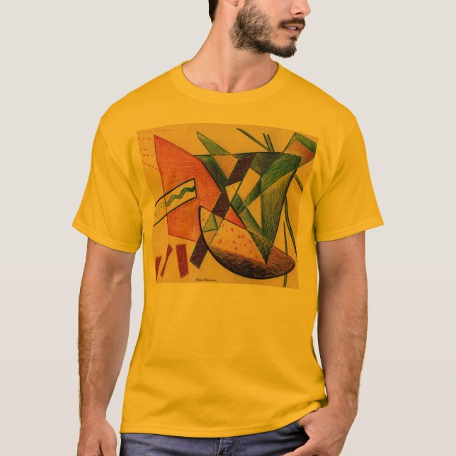 Camisa abstrata de dança das formas (Frente)