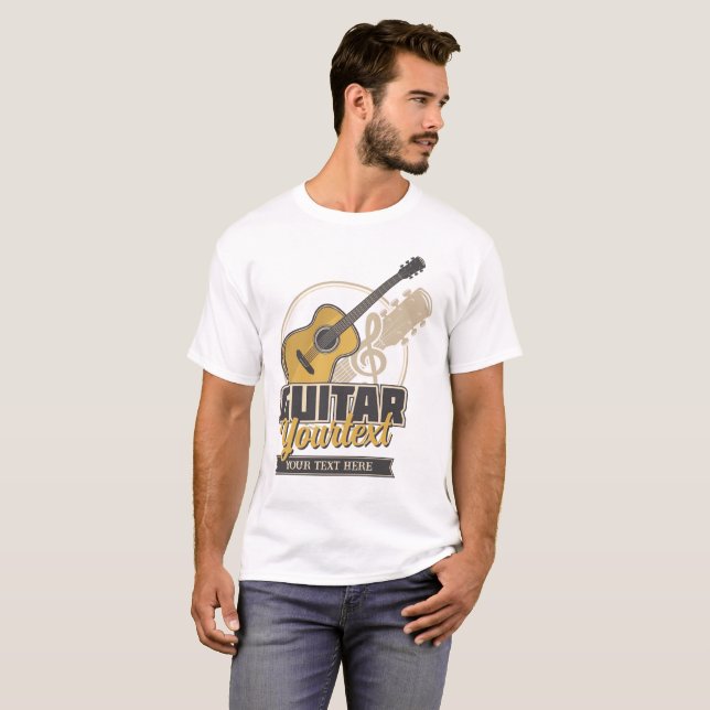 Camisa Acústica de Violão com Texto Personalizado (Frente Completa)