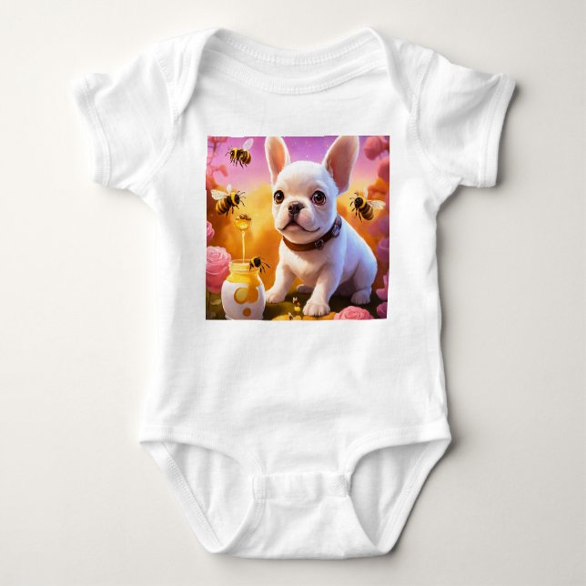 Camisa Adorável de Bebê Cachorro - Perfeita para P (Frente)