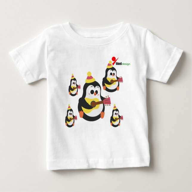 Camisa Adorável De Bebê De Pinguim (Frente)