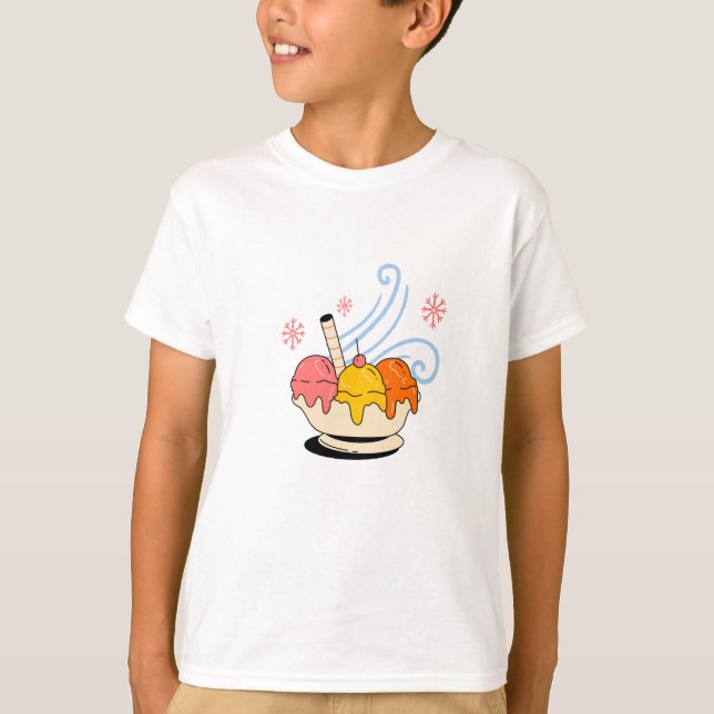 Camisa Adorável para Crianças Sorvetes (Frente)