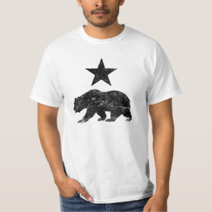 Camisa afligida república do urso e da estrela de