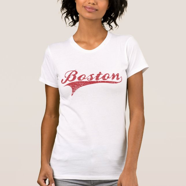 Camisa afligida vintage da estimativa de Boston (Frente)