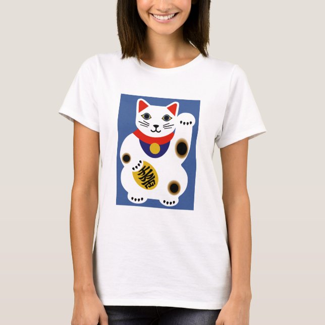 Camisa afortunada do gato (mulheres) (Frente)