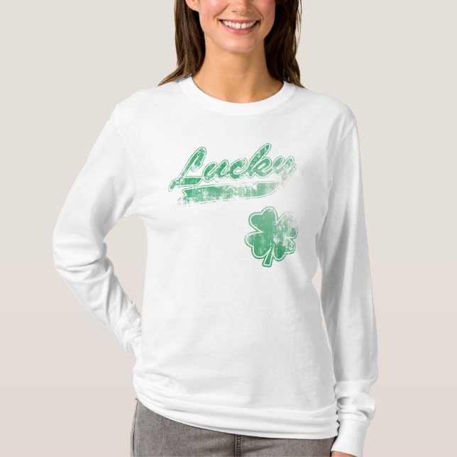 Camisa afortunada do irlandês t (Frente)