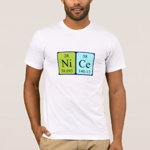 Camisa agradável do nome da mesa periódica