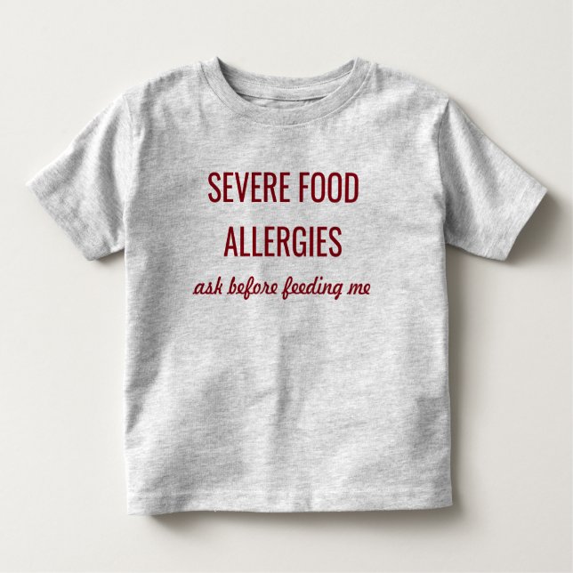 Camisa alerta médica severa das alergias de comida (Frente)