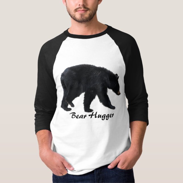 Camisa Amante de os animais do Urso Negro Andando (Frente)