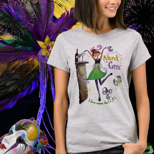 Camisa Amiga do Mardi Gras Caprichosa Vestido Verd