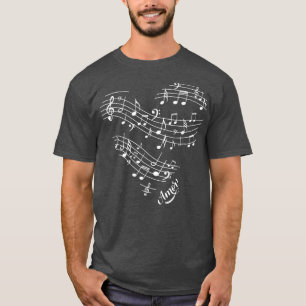 Camisa AMOR do dia de os namorados Nota musical em