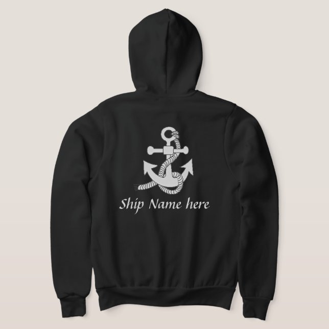 Camisa - Âncora de navio com nome (verso) (Postura das costas)