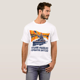 Camisa Angler, capuz de caiaque no lago de outono.