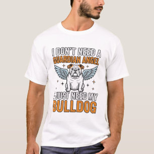 Camisa Anjo da Guarda Bulldog Amante de Cães Vinta