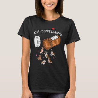 Camisa antidepressiva, design de cachorro, amante 