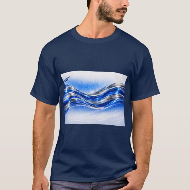 Camisa Aqualume Flow – Energia da Onda Prata Azul  (Frente)