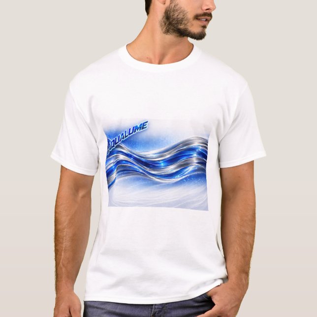Camisa Aqualume Flow – Energia da Onda Prata Azul (Frente)