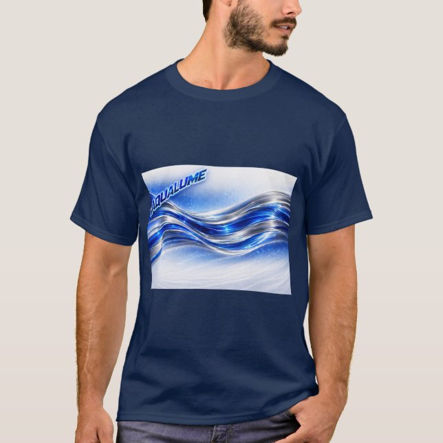 Camisa Aqualume Flow – Energia da Onda Prata Azul  (Frente)