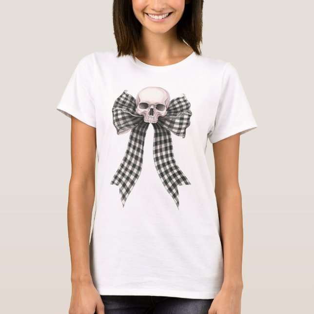 Camisa Arco Gingham Gothic T Coquette Skull (Frente)