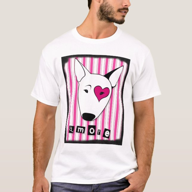 Camisa artística de bull terrier do amor de Amore (Frente)