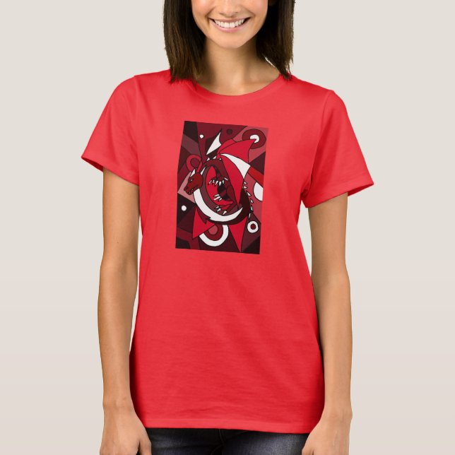 Camisa artística do design da arte abstracta do (Frente)