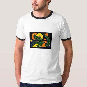 Camisa artística dos desenhos animados do jacaré