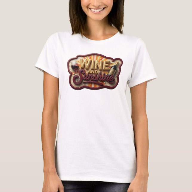 Camisa Artística Rosa com Design de VINHO E SOL (Frente)
