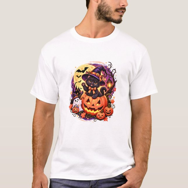 Camisa Assustadora de Abóbora de Halloween Fofa (Frente)