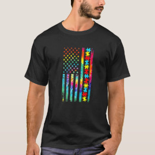 Camisa Autismo Bandeira Americana Tie Dye Conscien