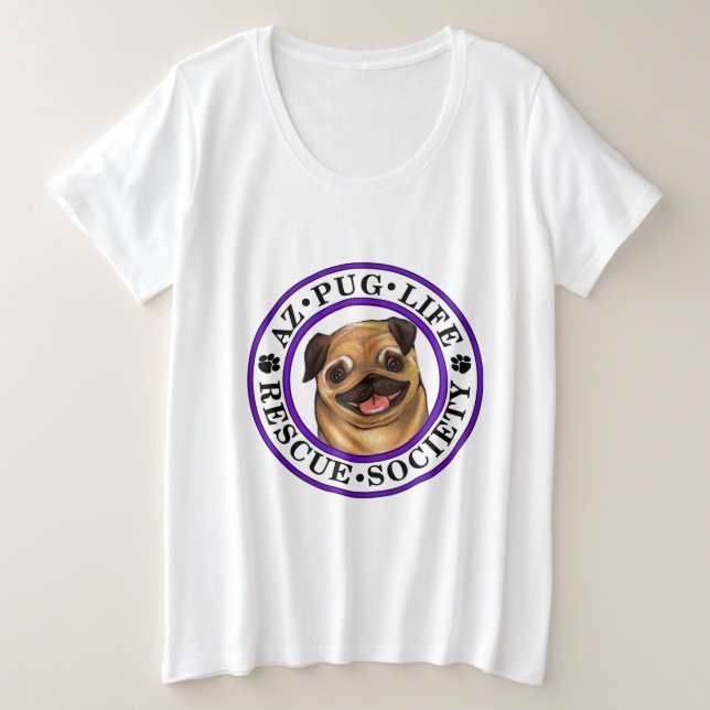 Camisa AZ Pug Life mais tamanho (Frente do Design)