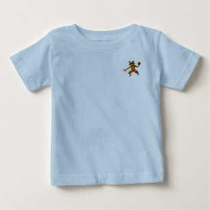 Camisa azul bebê Basketball Frog frente e costas