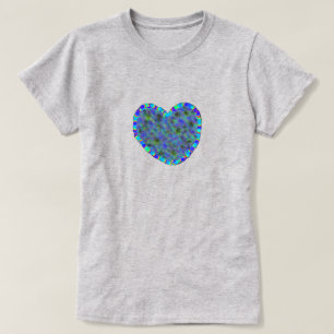Camisa azul-cardíaca feminina
