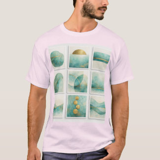 camisa azul cobre minimalista abstrata